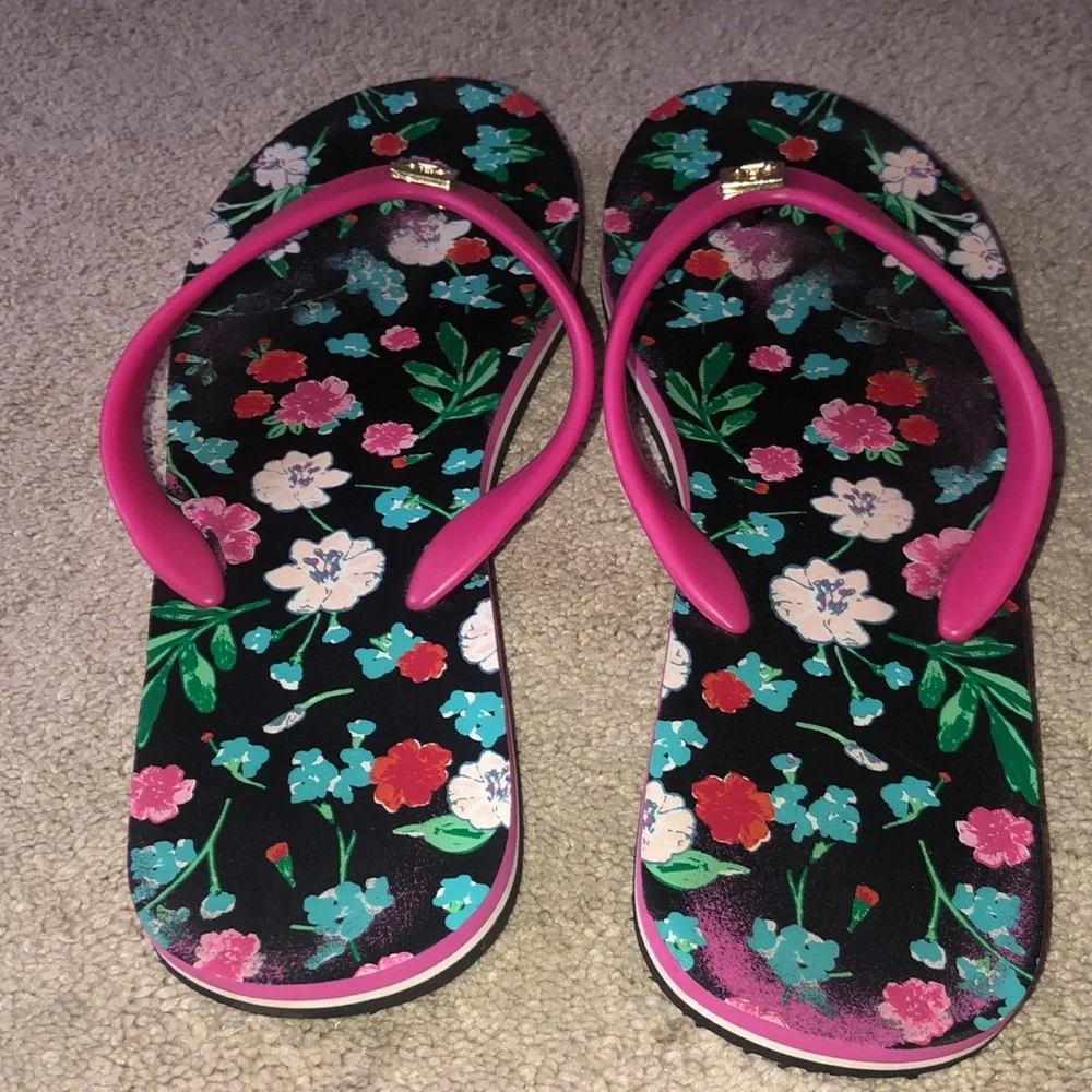 Kate‎ Spade Floral Flip Flops Women’s Size 9 10 •READ